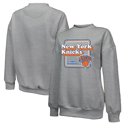 Sweat-shirt classique tri-blend gris Majestic Threads pour femme des New York Knicks