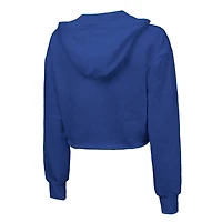 Sweat à capuche court en mélange de coton Majestic Threads Royal New York Knicks pour femme