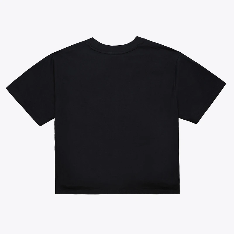 Women's Mitchell & Ness Black New York Knicks  Evergreen Cropped T-Shirt