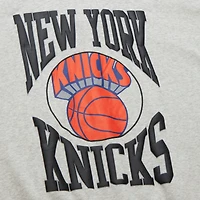 Women's Mitchell & Ness Heather Gray New York Knicks 3.0 Logo Lightweight Sweatshirt