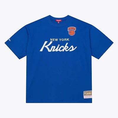 Women's Mitchell & Ness Royal New York Knicks Hardwood Classics Head Coach T-Shirt