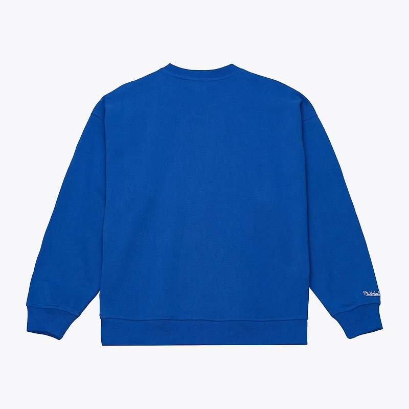 Women's Mitchell & Ness  Royal New York Knicks Hardwood Classics Script Lightweight Sweatshirt