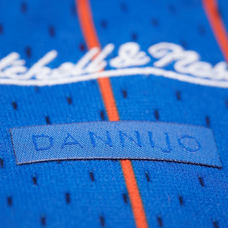 Women's Mitchell & Ness x DANNIJO Patrick Ewing Royal New York Knicks Fashion Cropped Basketball Jersey