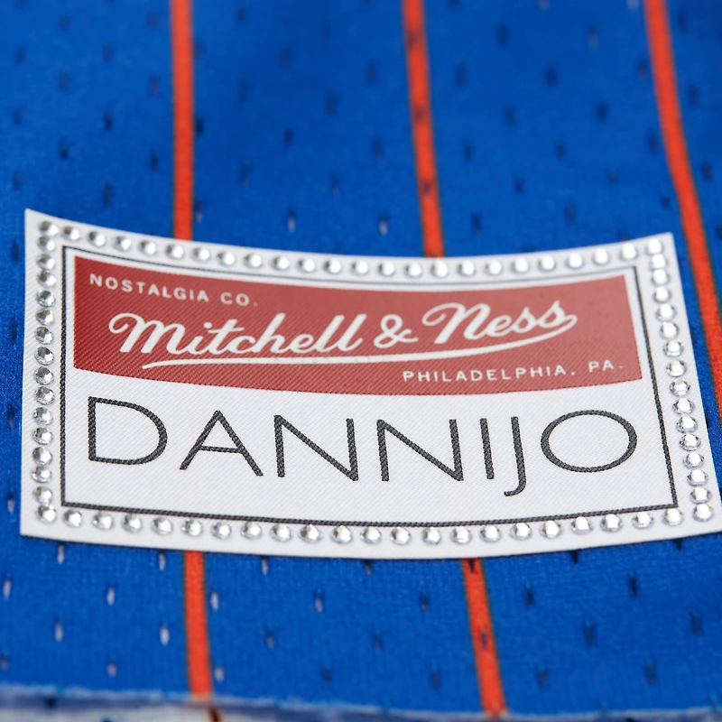 Women's Mitchell & Ness x DANNIJO Patrick Ewing Royal New York Knicks Fashion Cropped Basketball Jersey