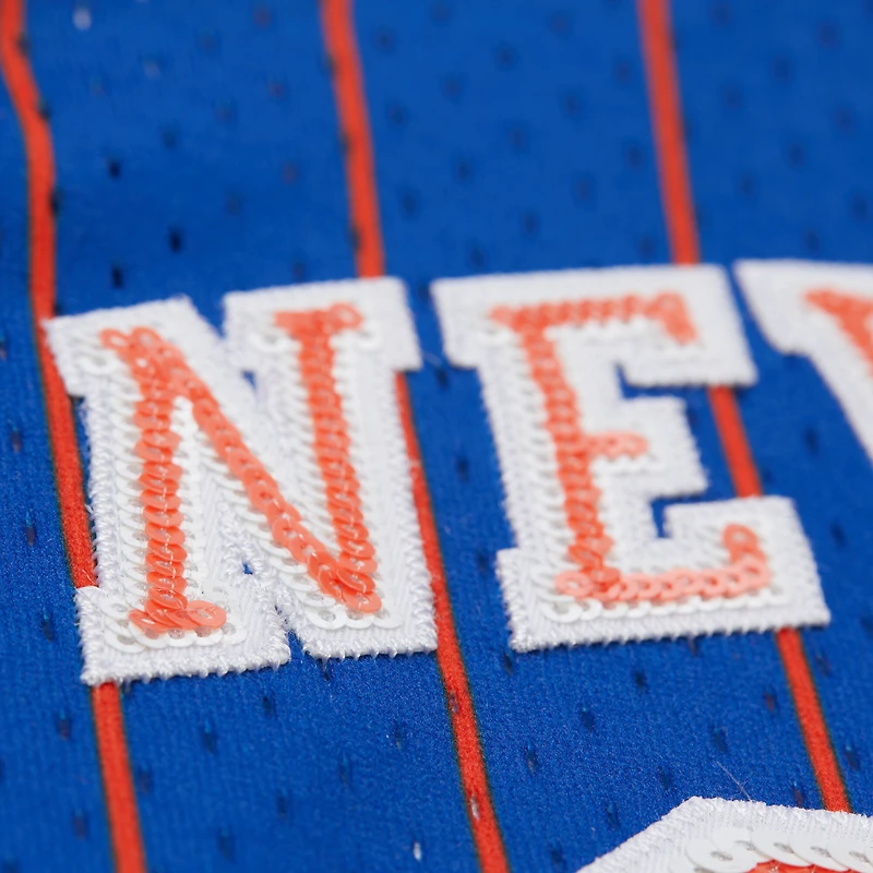 Women's Mitchell & Ness x DANNIJO Patrick Ewing Royal New York Knicks Fashion Cropped Basketball Jersey