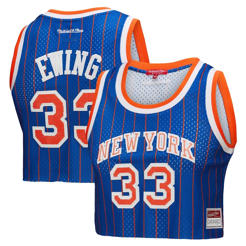 Maillot de basket-ball court Mitchell & Ness x DANNIJO Patrick Ewing Royal New York Knicks pour femme