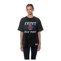 Women's New Era  Black York Knicks Throwback Mineral Wash Oversized T-Shirt