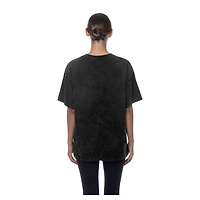 T-shirt oversize noir New Era York Knicks Throwback Mineral Wash pour femme