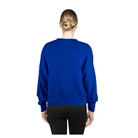 Women's New Era Blue York Knicks Boxy Throwback Mineral Wash Sweatshirt