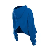 Sweat à capuche New Era bleu York Knicks Glam Game dos ouvert pour femme