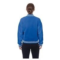 Veste New Era bleue à boutons-pression pour femme, style rétro des York Knicks