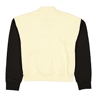 Veste polaire New Era pour femme, beige/noir, édition City 2025/26 des York Knicks, fermeture à boutons-pression.