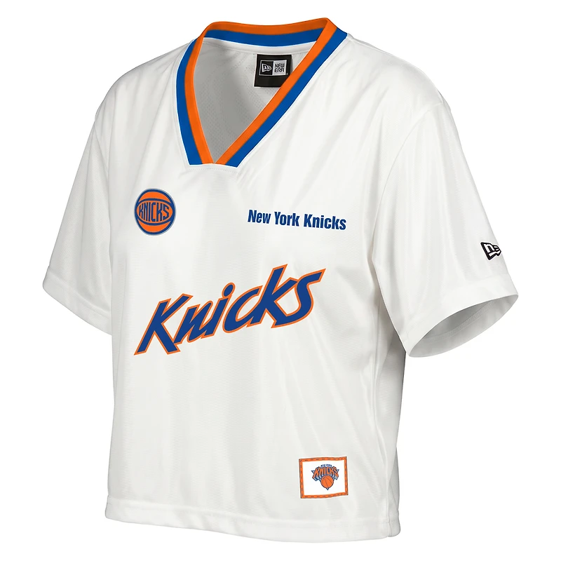 Women's New Era White York Knicks Sport Classics Capsule Boxy Cropped Fashion Jersey