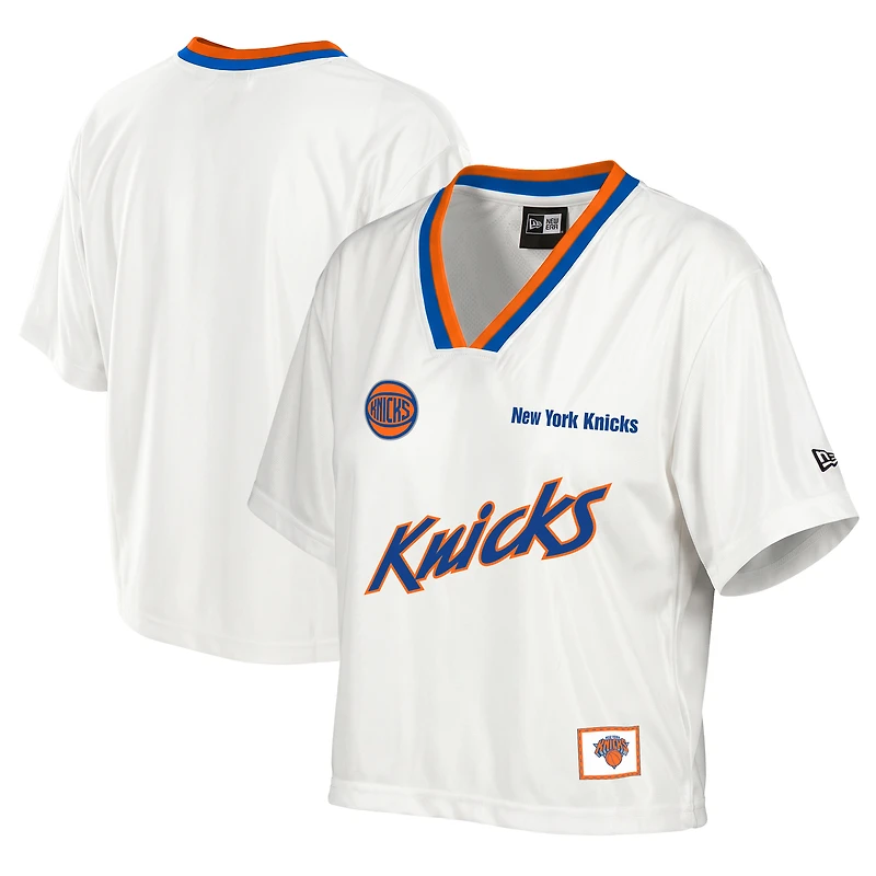 Maillot de sport court et carré New Era blanc York Knicks pour femme