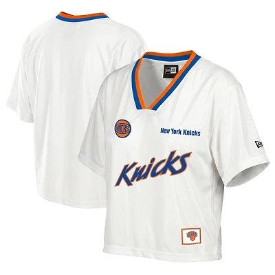 Maillot de sport court et carré New Era blanc York Knicks pour femme