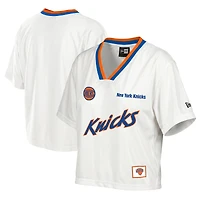 Maillot de sport court et carré New Era blanc York Knicks pour femme