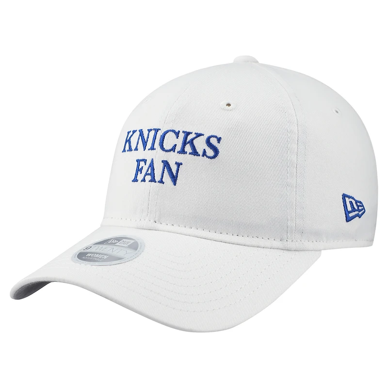 Women's New Era White New York Knicks Team Fan 9TWENTY Adjustable Hat