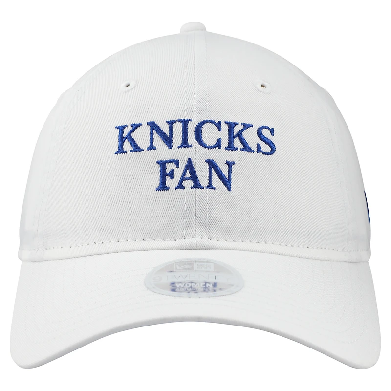 Women's New Era White New York Knicks Team Fan 9TWENTY Adjustable Hat
