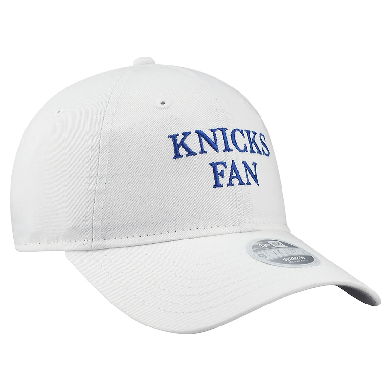 Women's New Era White New York Knicks Team Fan 9TWENTY Adjustable Hat