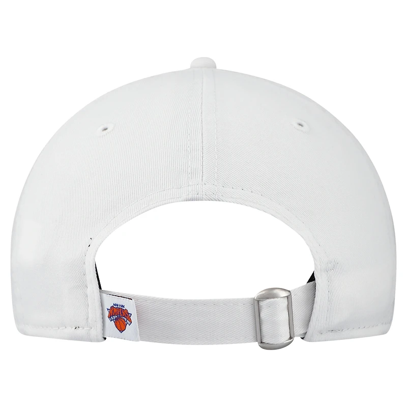 Women's New Era White New York Knicks Team Fan 9TWENTY Adjustable Hat