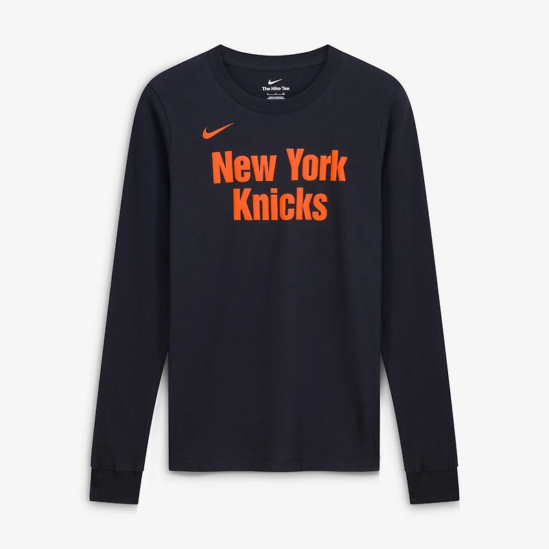 Women's Nike Black New York Knicks Core Long Sleeve T-Shirt