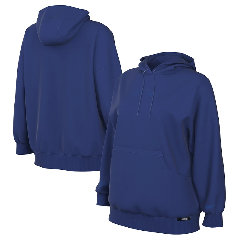 Women's Nike  Blue New York Knicks 2025/26 City Edition Remix Premium Fleece Hoodie