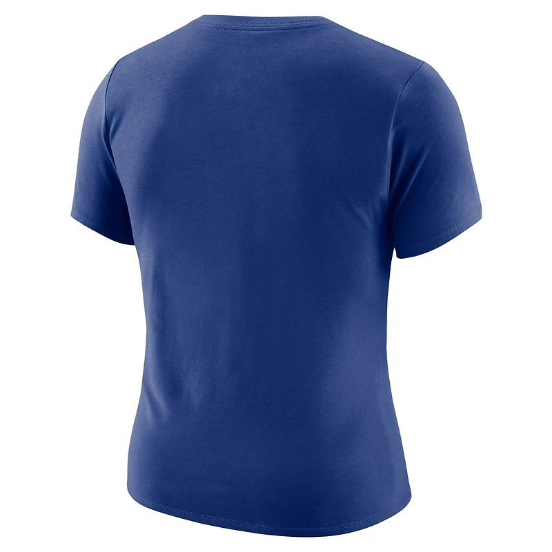 T-shirt court Nike bleu New York Knicks Courtside pour femme