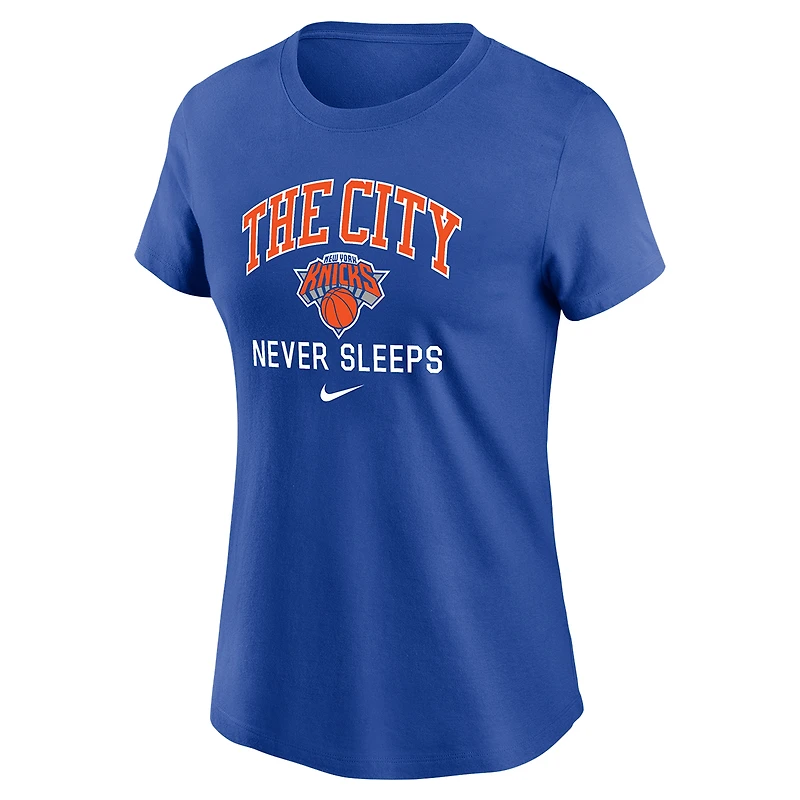 Women's Nike Blue New York Knicks The City Never Sleeps T-Shirt