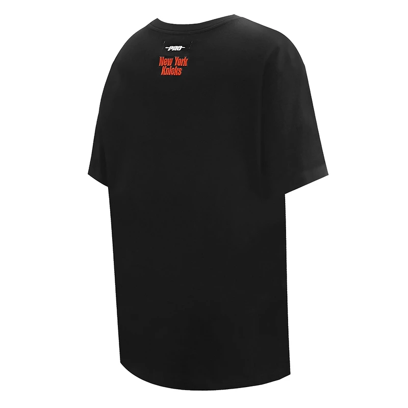 T-shirt noir Pro Standard pour femmes des New York Knicks Script Boyfriend