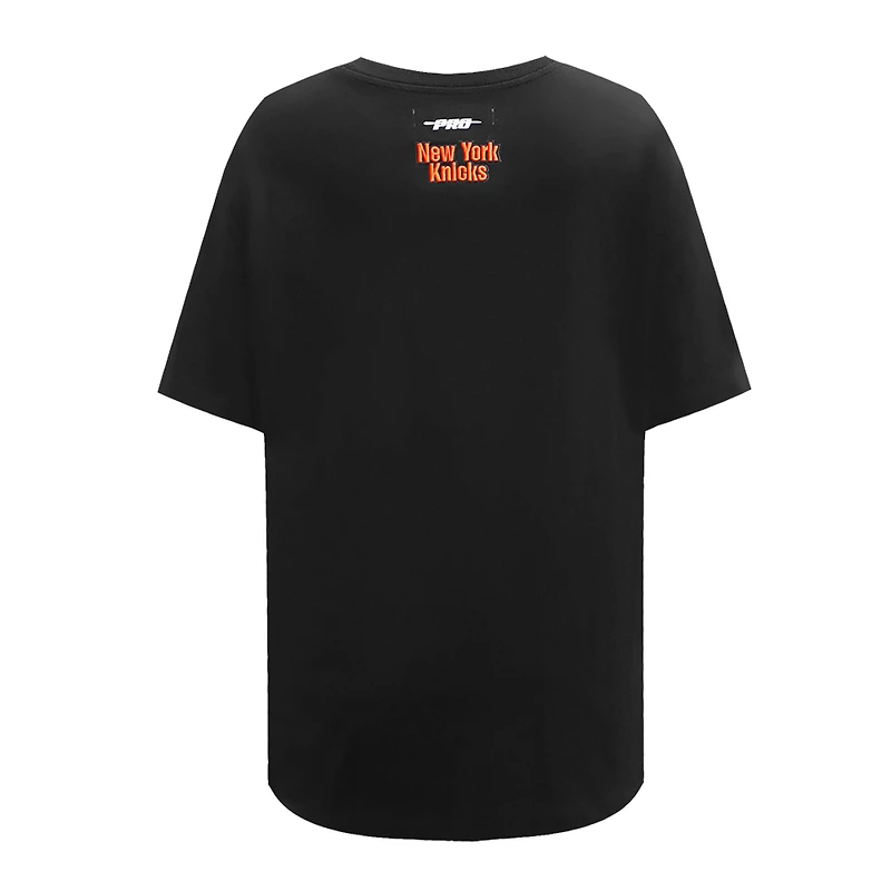 T-shirt noir Pro Standard pour femmes des New York Knicks Script Boyfriend