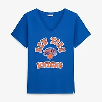 Profil femme bleu New York Knicks T-shirt col V grande taille Comeback