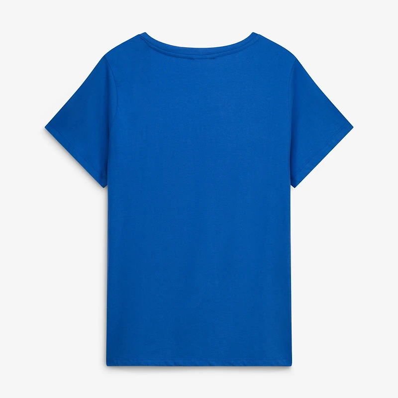Profil femme bleu New York Knicks T-shirt col V grande taille Comeback