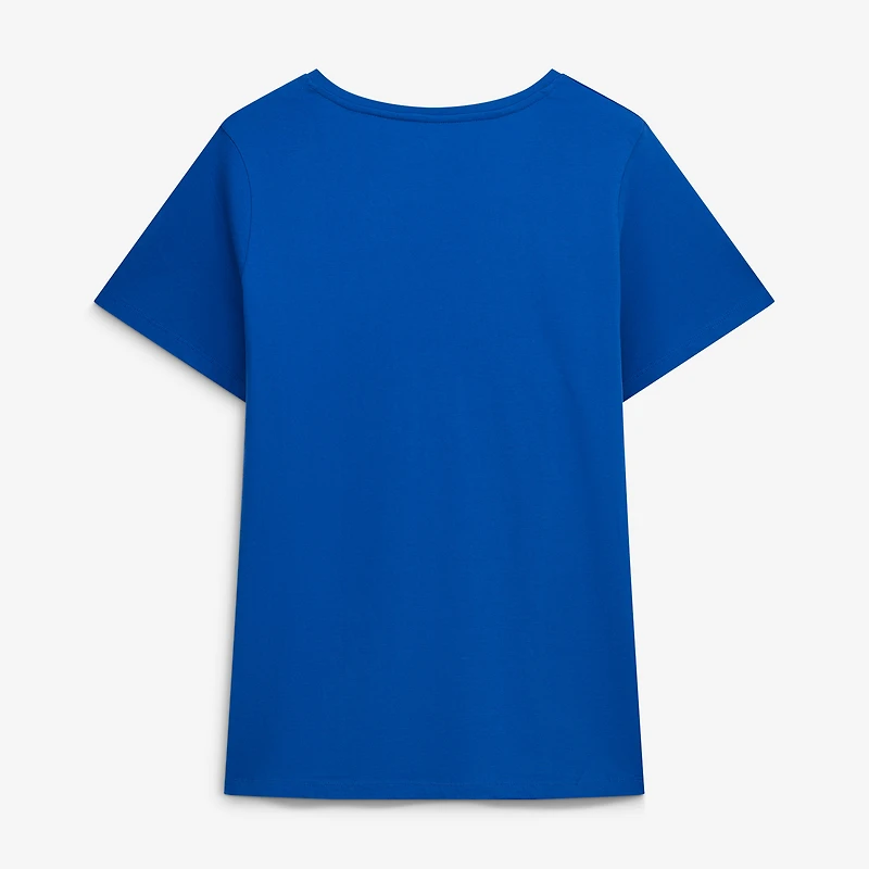 Women's Profile Blue New York Knicks Plus Sweep V-Neck T-Shirt