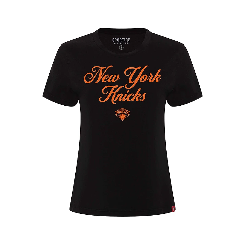 T-shirt noir Sportiqe New York Knicks Arcadia pour femme