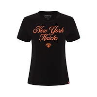 T-shirt noir Sportiqe New York Knicks Arcadia pour femme