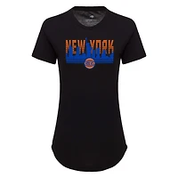 Women's Sportiqe Black New York Knicks Phoebe Super Soft Tri-Blend T-Shirt
