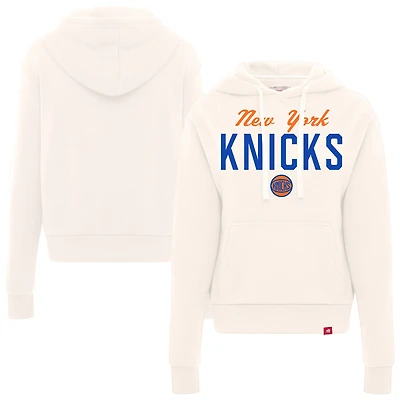 Women's Sportiqe  Cream New York Knicks Ava Boxy Tri-Blend Pullover Hoodie