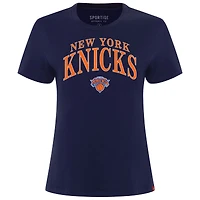 T-shirt Sportiqe bleu marine pour femme, coupe boxy, des New York Knicks, Arcadia