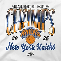 Women's Stadium Essentials White New York Knicks 2026 NBA Finals Champions Sky High Cropped T-Shirt
