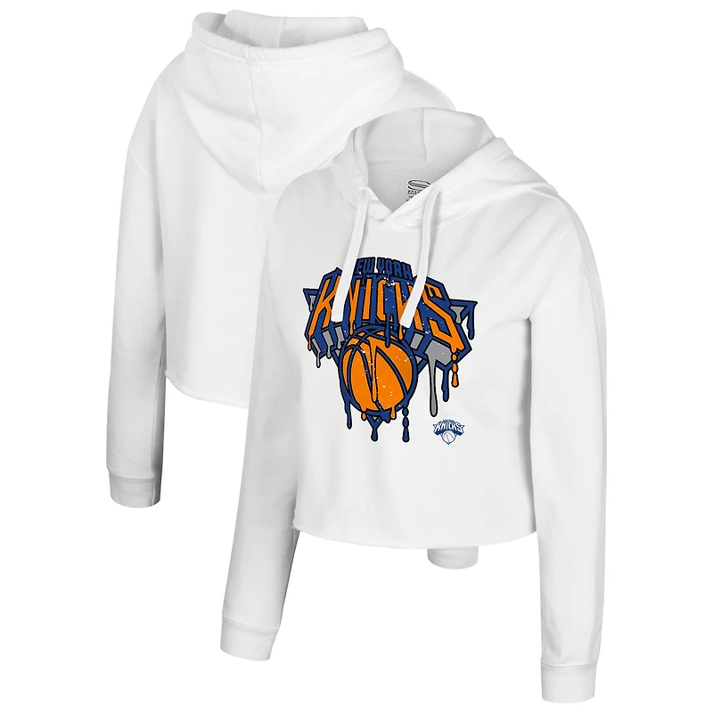 Sweat à capuche court blanc New York Knicks « Ice Cream » de la collection Stadium Essentials pour femmes