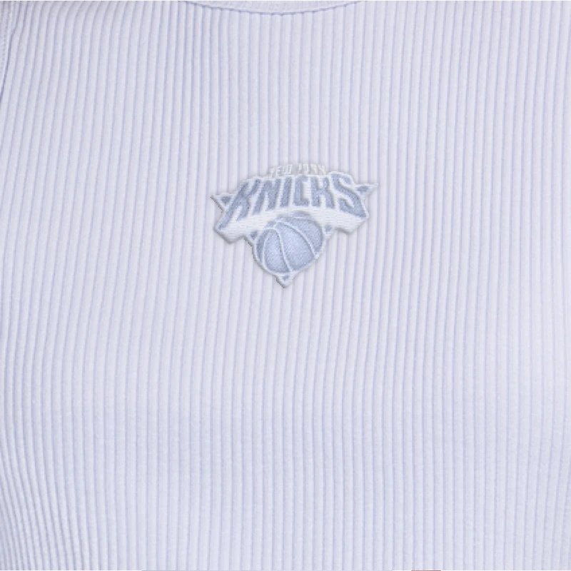 Débardeur côtelé pastel Starter Blue New York Knicks pour femme