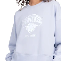 Women's Starter  Light Blue New York Knicks Pastel Boxy Sweatshirt