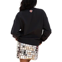 Sweat-shirt à capuche noir avec logo en pierres précieuses des New York Knicks pour femme Terez