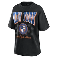 Women's WEAR by Erin Andrews Black New York Knicks Oversized Boyfriend T-Shirt