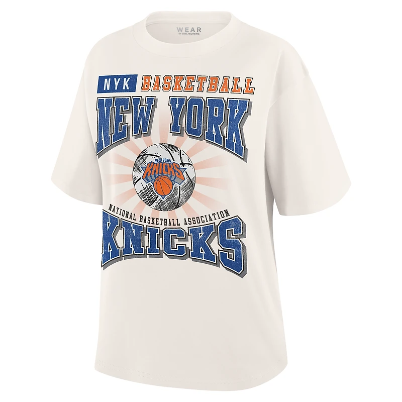 T-shirt boyfriend crème New York Knicks Ball pour femme WEAR by Erin Andrews
