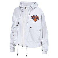 Women's WEAR by Erin Andrews  White New York Knicks Full-Zip Windbreaker