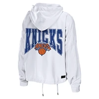Women's WEAR by Erin Andrews  White New York Knicks Full-Zip Windbreaker