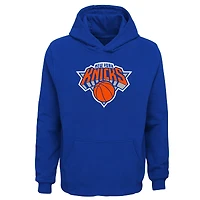 Sweat à capuche bleu avec logo principal des New York Knicks pour jeunes