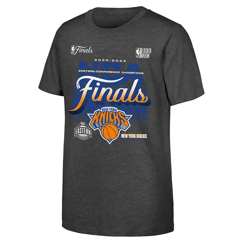 Youth Fanatics Charcoal New York Knicks 2026 NBA Eastern Conference Champions Authentic Locker Room T-Shirt