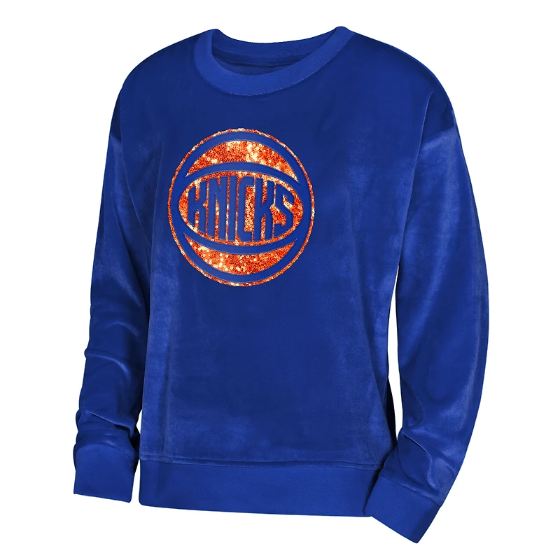 Youth Girls Outerstuff  Blue New York Knicks Step Back Sweatshirt